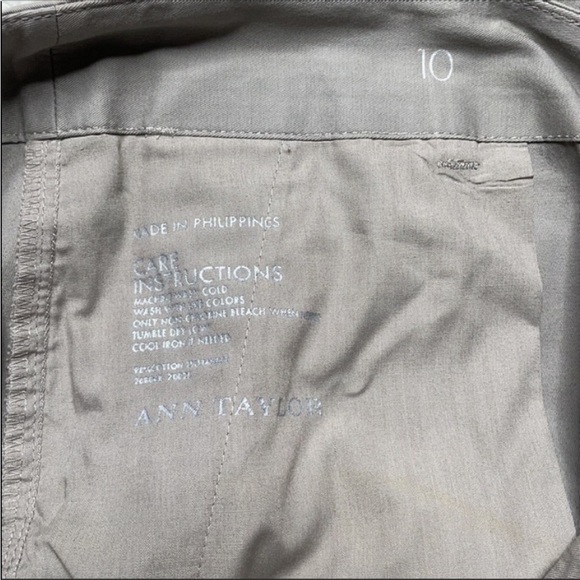 Ann Taylor Gray Crop Ankle Pants Comfy Casual Work career Size 10 - Picture 5 of 9